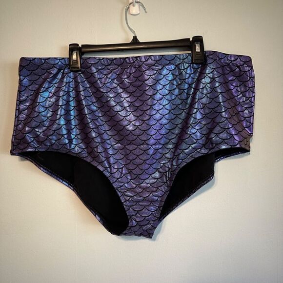 TORRID PURPLE IRIDESCENT MERMAID HIGH WAIST SWIM BOTTOM 4X - Picture 4 of 14